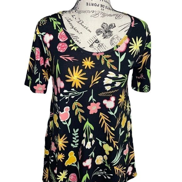 LuLaRoe XXS Perfect Tee • Disney Collection • Hidden Mickey • Side Slits • BNWT - Picture 1 of 13